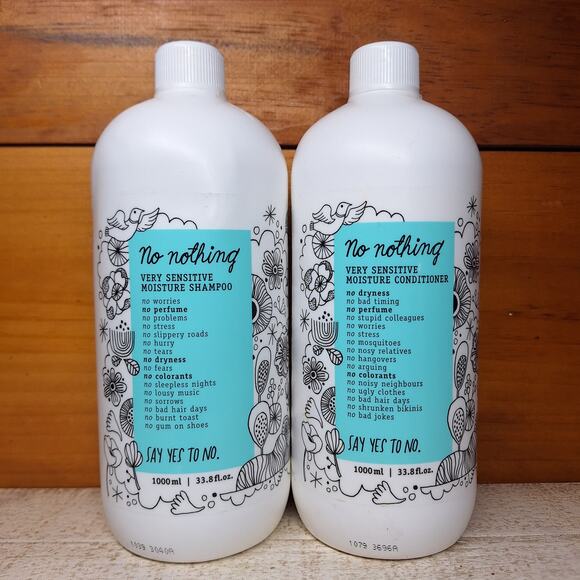 No Nothing Very Sensitive Moisture Shampoo & Conditioner Set 33.8 oz Each Large - Picture 1 of 4